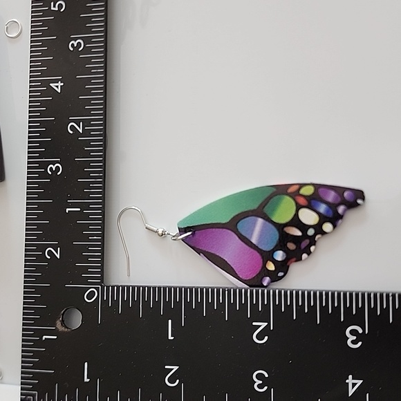 BUTTERFLY Earrings Butterfly Wing Spring Summer Fall - Picture 2 of 2